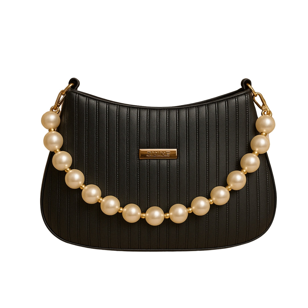 Taupe Pearl Strap Sling Bag - Elegant Shoulder Handbag for Women tubamart.shop