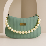 Taupe Pearl Strap Sling Bag - Elegant Shoulder Handbag for Women tubamart.shop