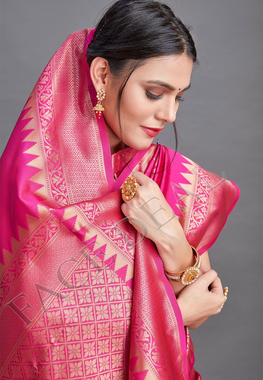 Unique  Jacquard Weaving  Banarasi Silk Sarees Roposo Clout