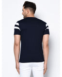 Striped Print Half Sleeves Round Neck T-shirts For Men's Roposo Clout