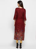 Vbuyz Women's Dark Maroon Color Rayon Straight Kurta Roposo Clout