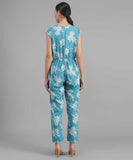 Darzi Women's Crepe Floral Print Jumpsuit Roposo Clout