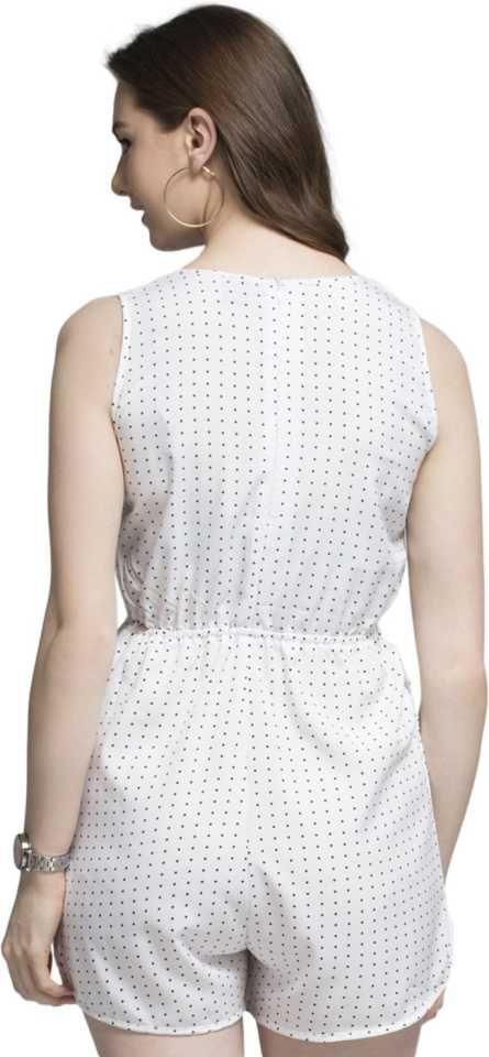 Darzi Women's Pure Crepe Polka Print Jumpsuit Roposo Clout