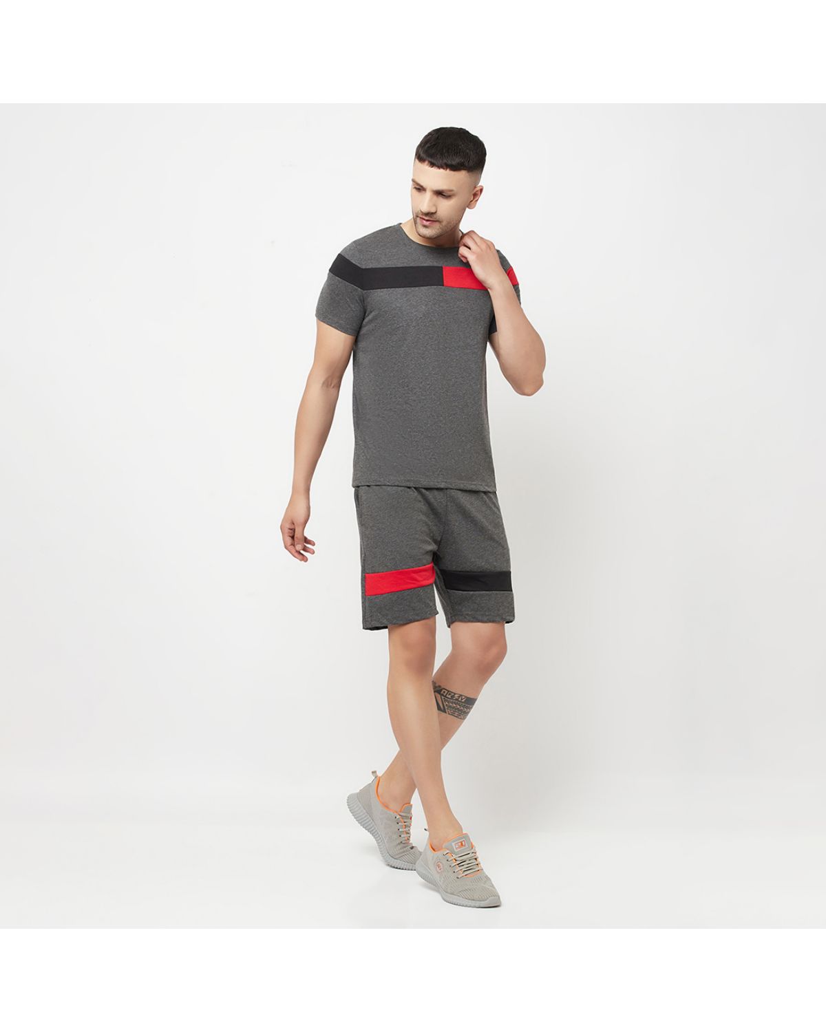 Stripes Knee Length  Shorts & Stripes Half Sleeve T-shirts For Men's Roposo Clout