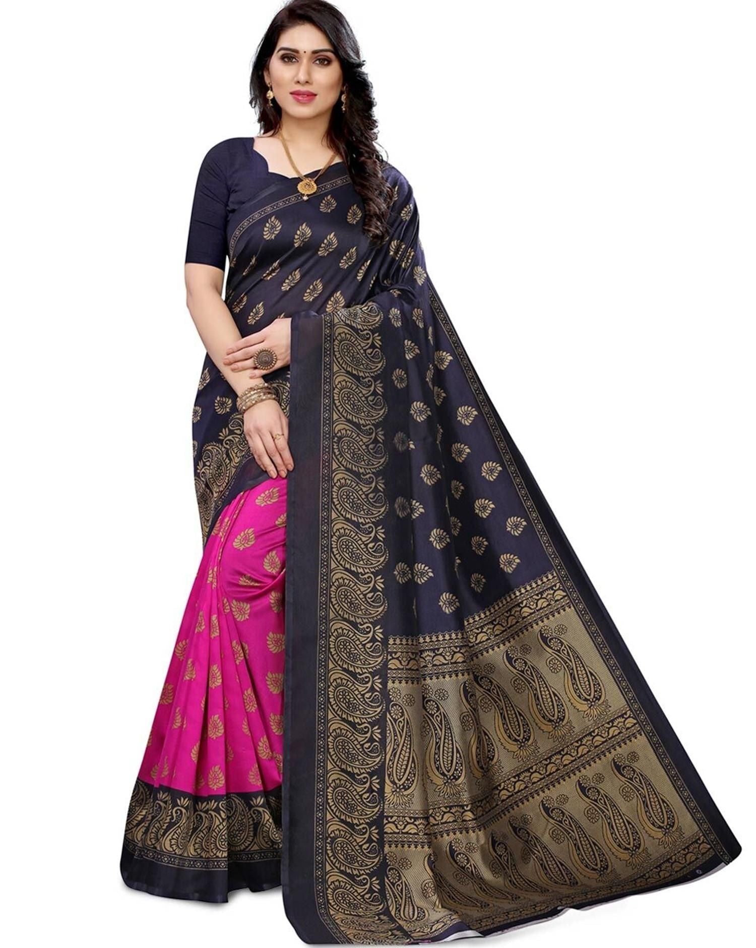 Elegant  Printed Art Silk Sarees Roposo Clout