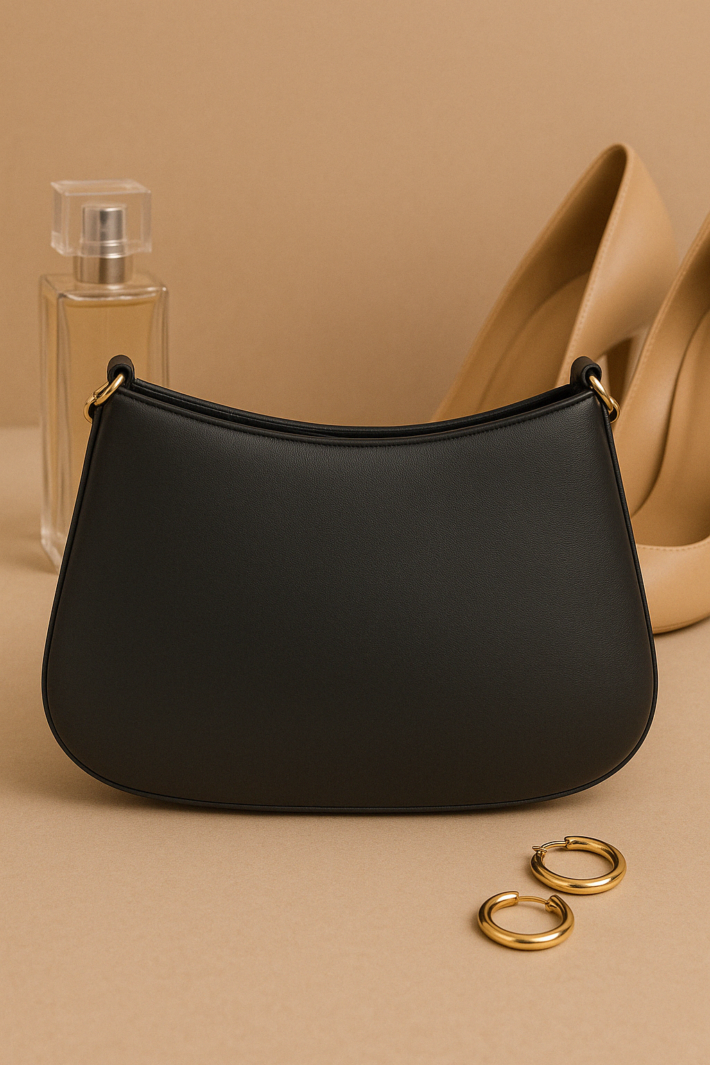 Taupe Pearl Strap Sling Bag - Elegant Shoulder Handbag for Women tubamart.shop