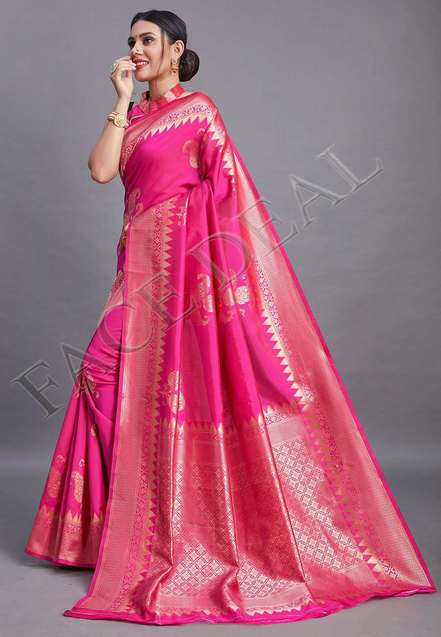 Unique  Jacquard Weaving  Banarasi Silk Sarees Roposo Clout
