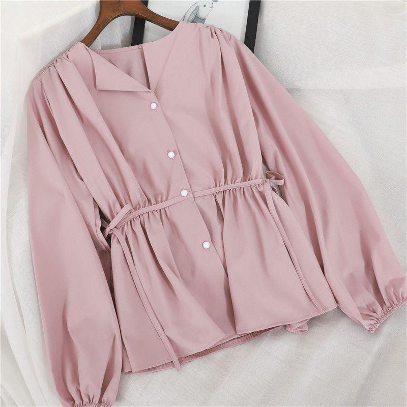 Women's Polyester Blend Solid Shirt Style Top Roposo Clout