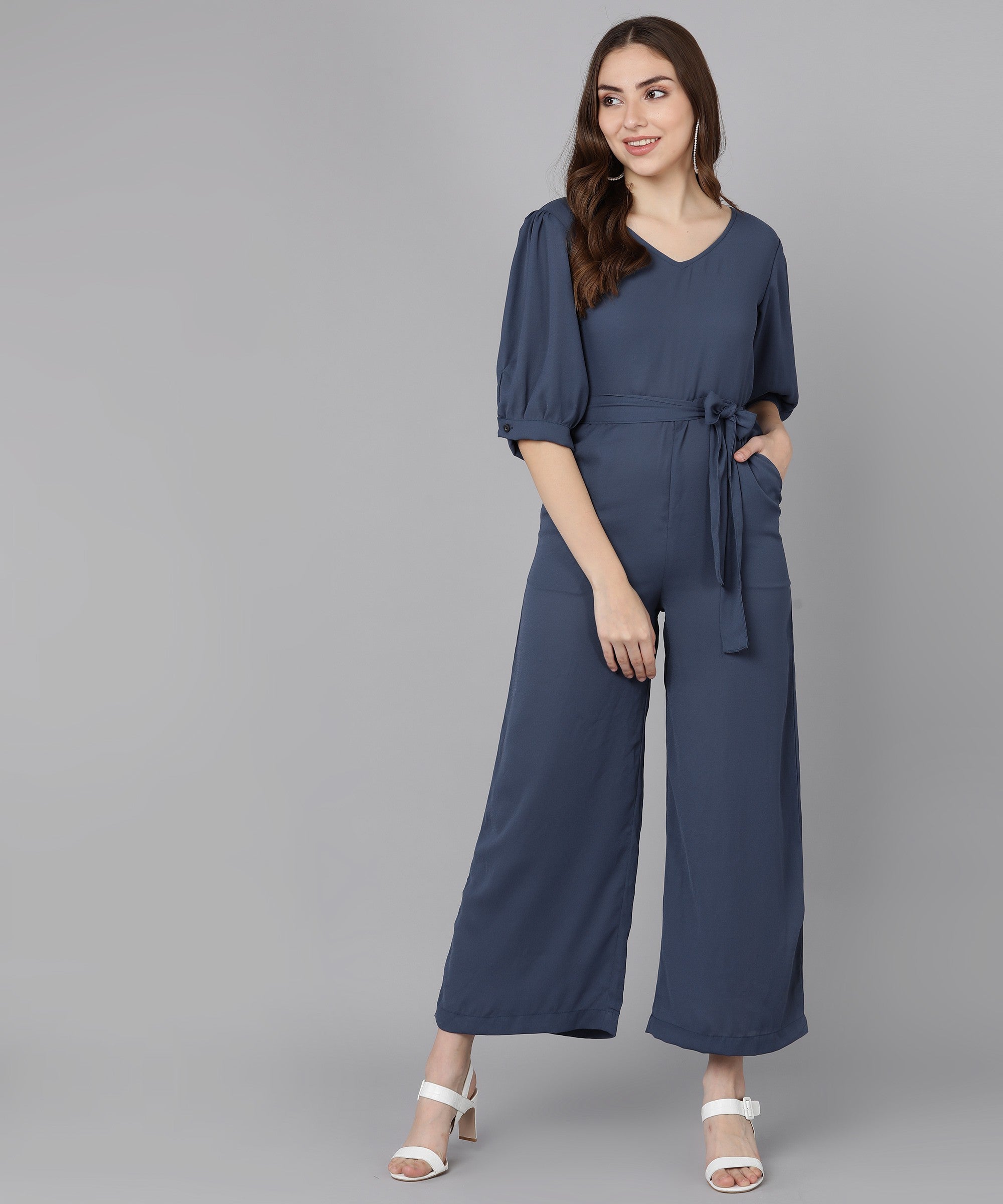 Women's Trendy Solid Crepe Jumpsuit Roposo Clout