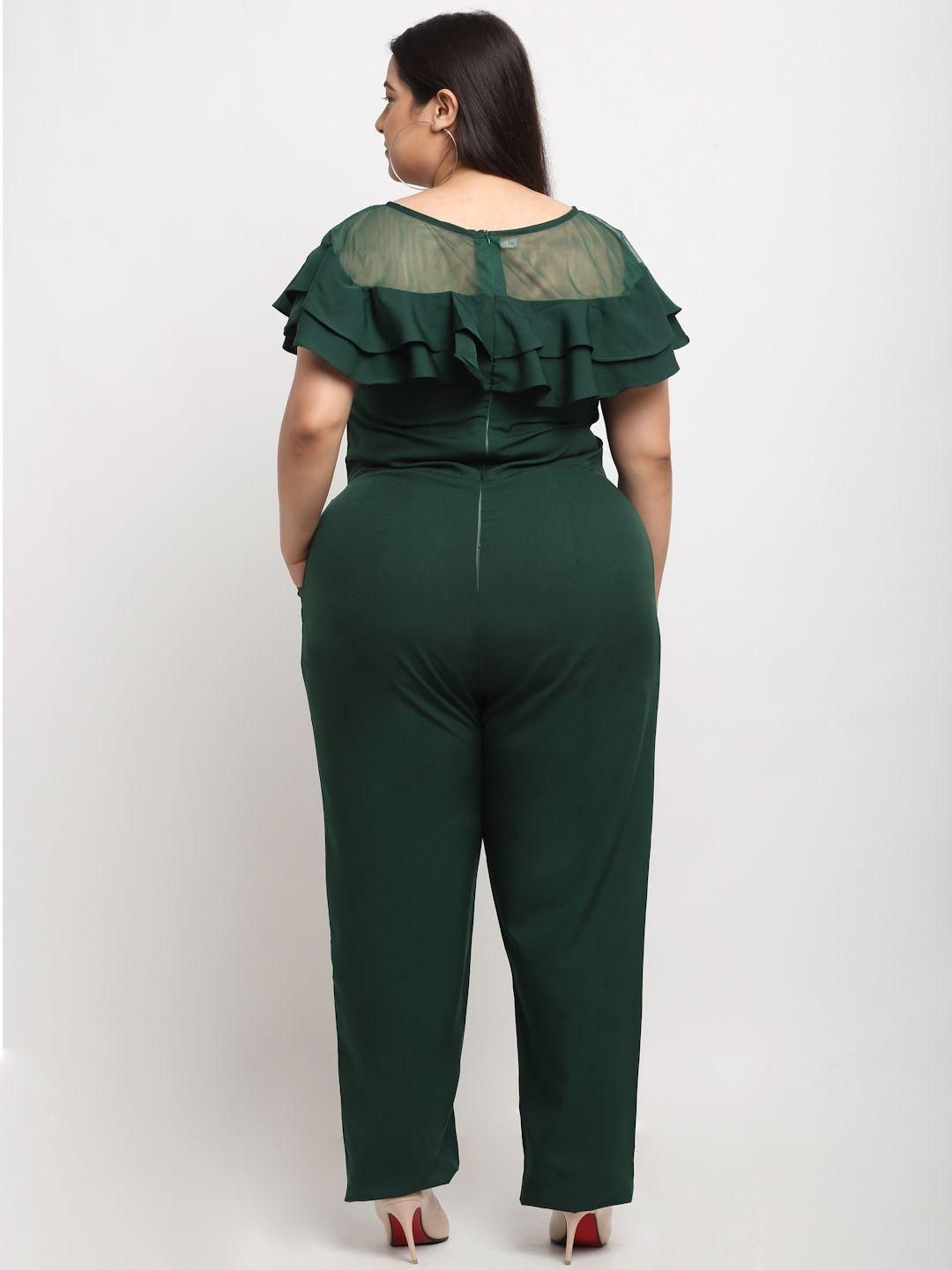 Flambeur Women's Plus Size Crepe Solid Jumpsuits Roposo Clout