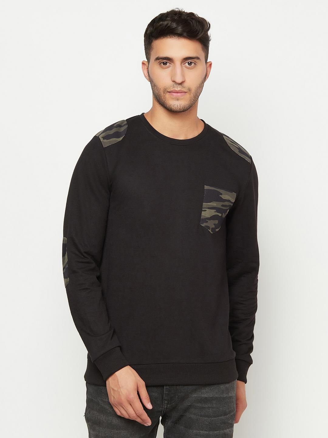 Fleece Solid Full Sleeves Mens Sweatshirts Roposo Clout