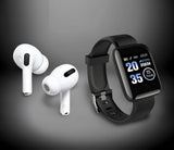 2 in 1 Smartwatch With�Buds Combo Pack of 2 Items - Truly Wireless Bluetooth in Ear Earbuds Headset with Mic , Bluetooth D116 Smart Watch with Heart Rate Monitor and Many Other Features (1 Year Warranty) Roposo Clout