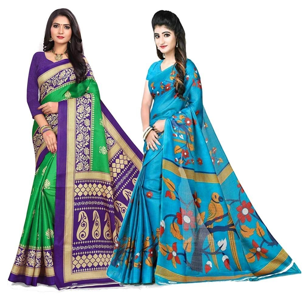Fabulous Mysore Silk Printed Combo Saree Roposo Clout