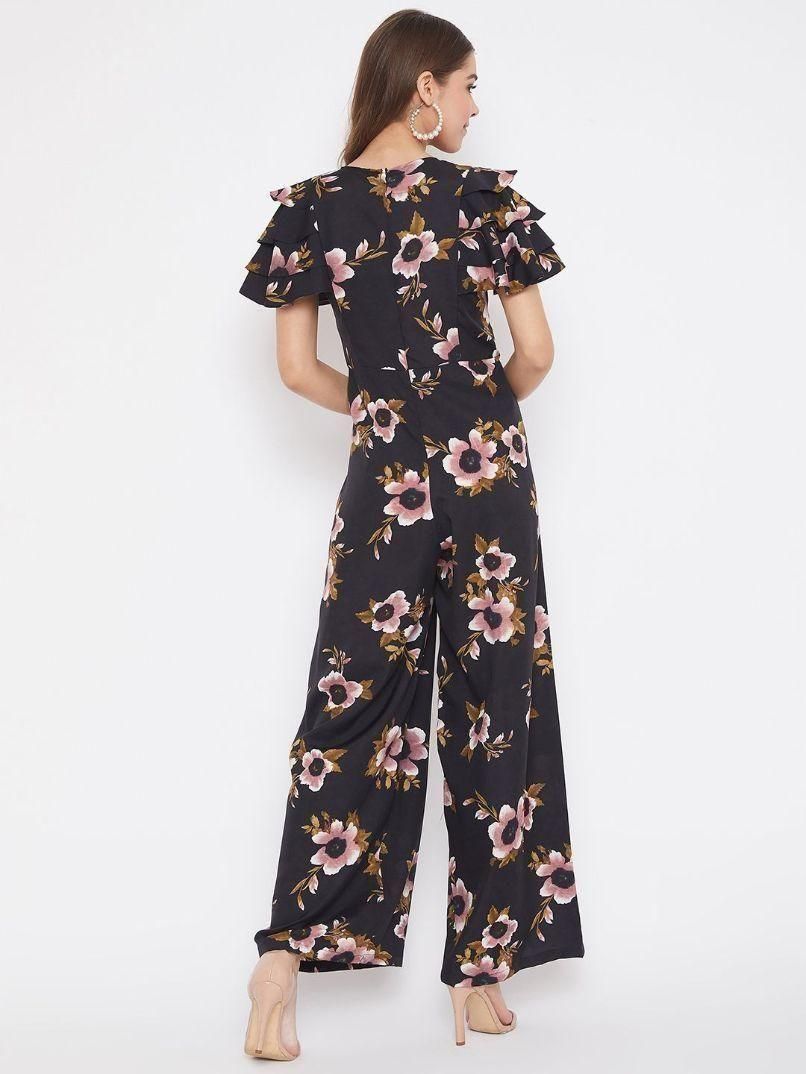 UPTOWNIE Women's Crepe Floral Flared Sleeves Jumpsuit Roposo Clout