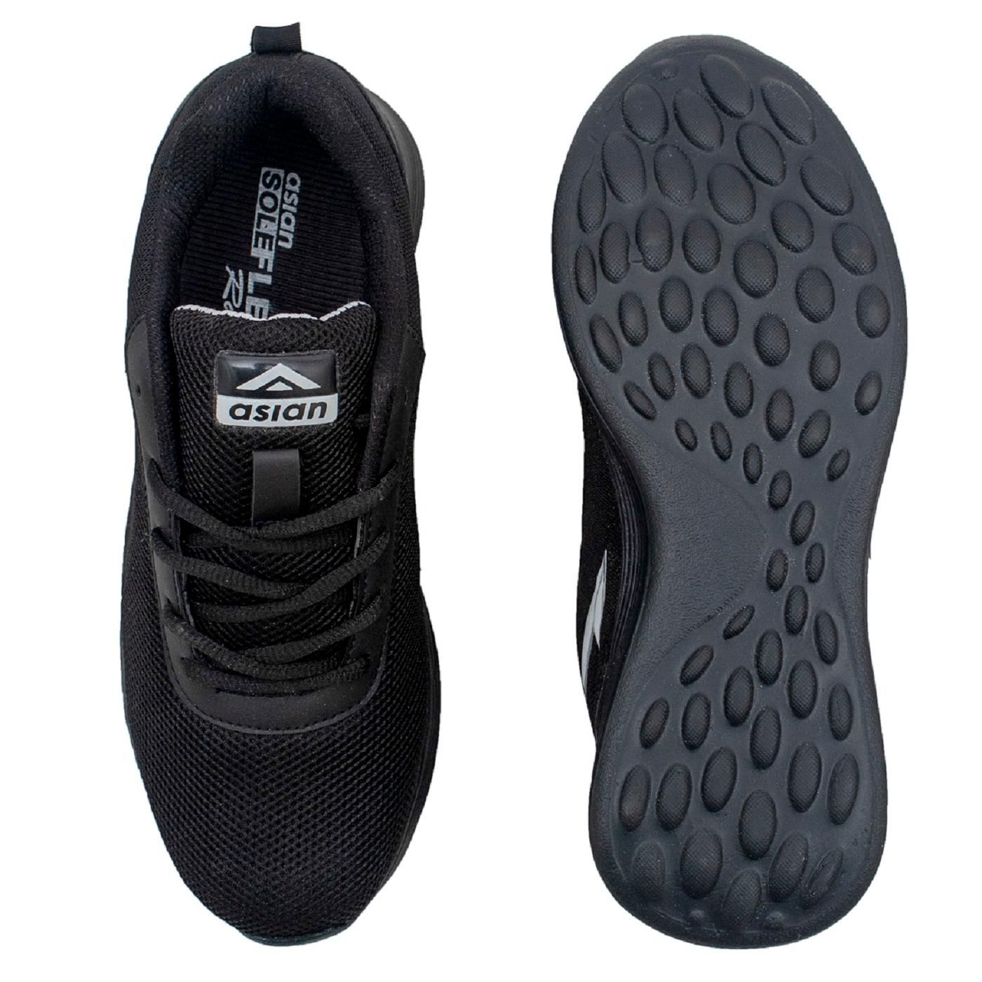 Asian Captain-13 Black Sports Shoes Roposo Clout