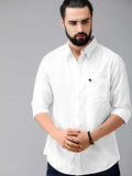 Cotton Solid  Full Sleeves Mens Casual Shirt Roposo Clout