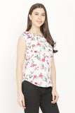 Women's Crepe Floral Print Cap Sleeves Top Roposo Clout