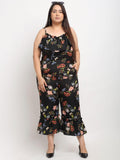 Flambeur Women's Plus Size Crepe Floral Jumpsuits Roposo Clout