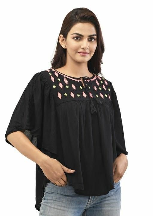 Women's Rayon Poncho Top Roposo Clout