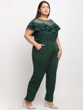 Flambeur Women's Plus Size Crepe Solid Jumpsuits Roposo Clout