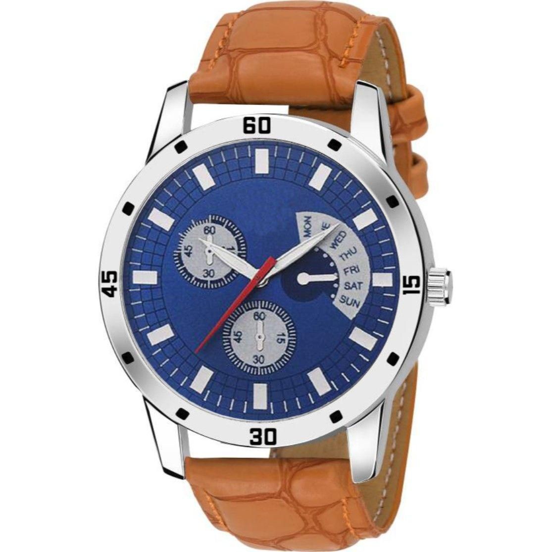 Men's Leather Analog Watch Roposo Clout