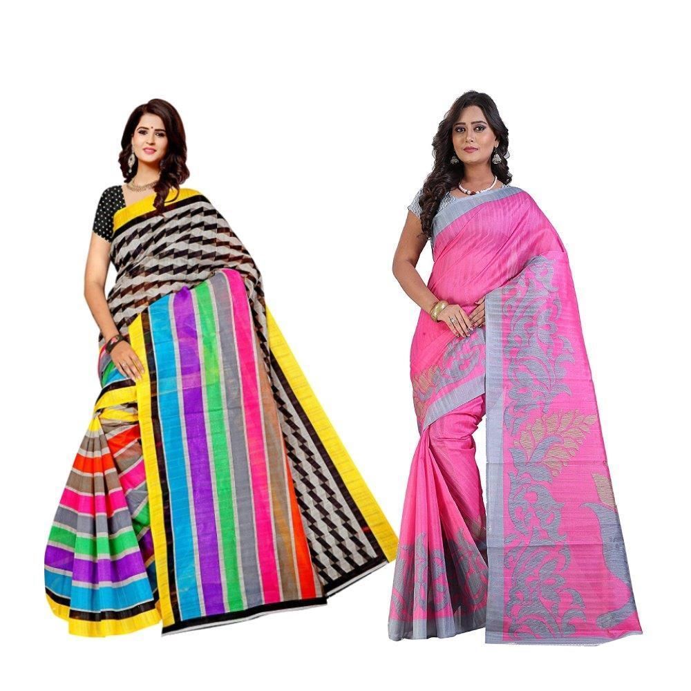 Gorgeous Mysore Silk Printed Combo Saree Roposo Clout
