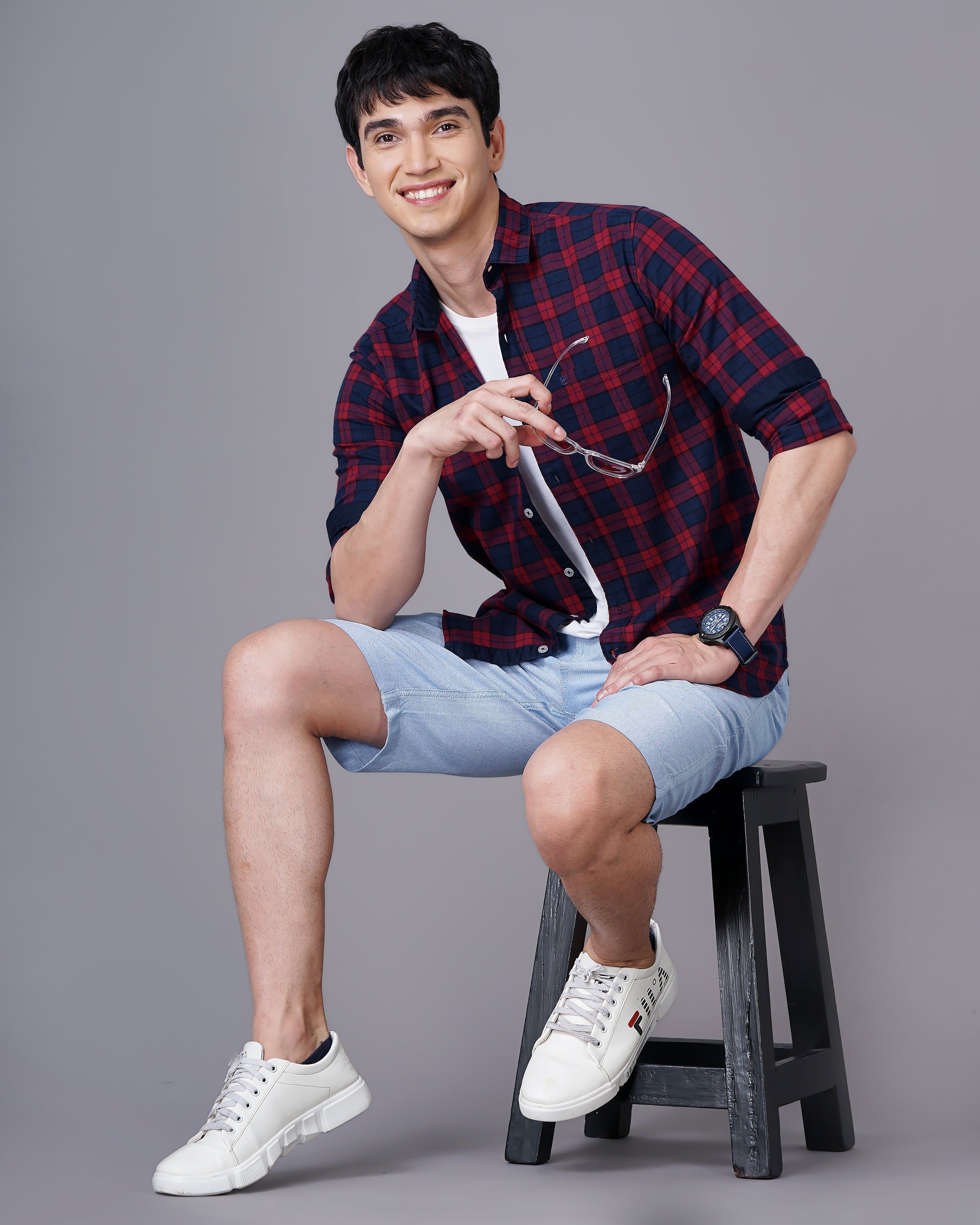 Men Checks Cotton Casual Shirt Roposo Clout