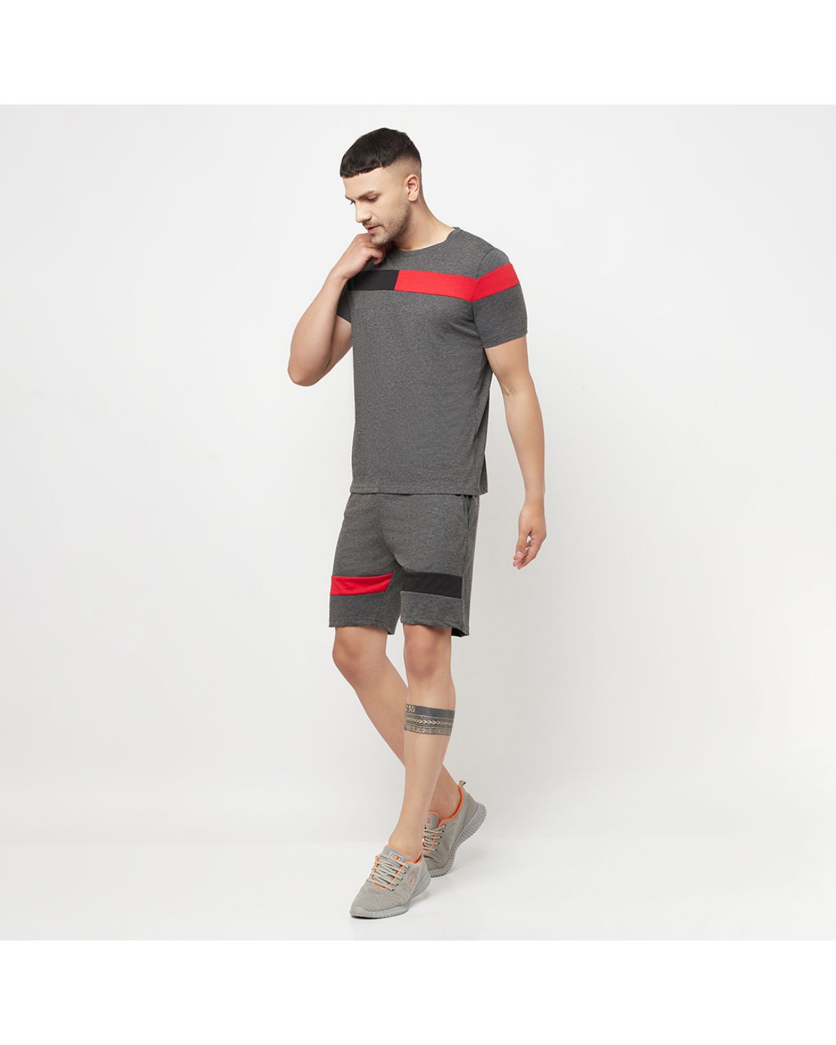 Stripes Knee Length  Shorts & Stripes Half Sleeve T-shirts For Men's Roposo Clout