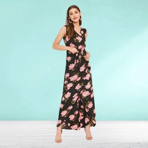UPTOWNIE Women's Crepe Floral Wrap Tie-Up Jumpsuit Roposo Clout