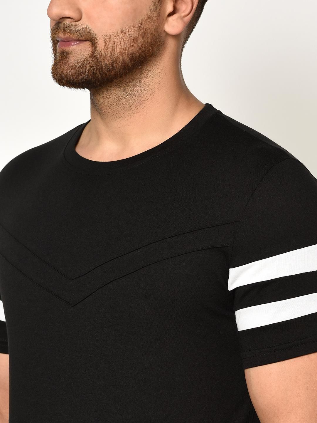 Cotton Side Stripes Half Sleeves Mens Tshirts Roposo Clout