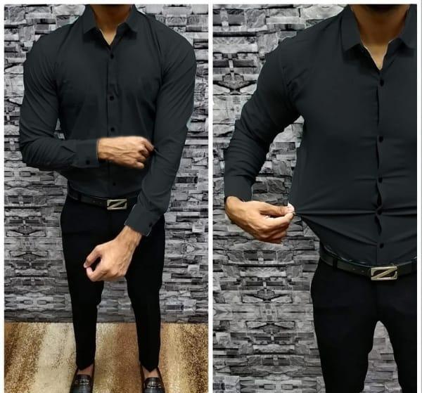 Mens Lycra Full Sleeves Casual Shirt Roposo Clout