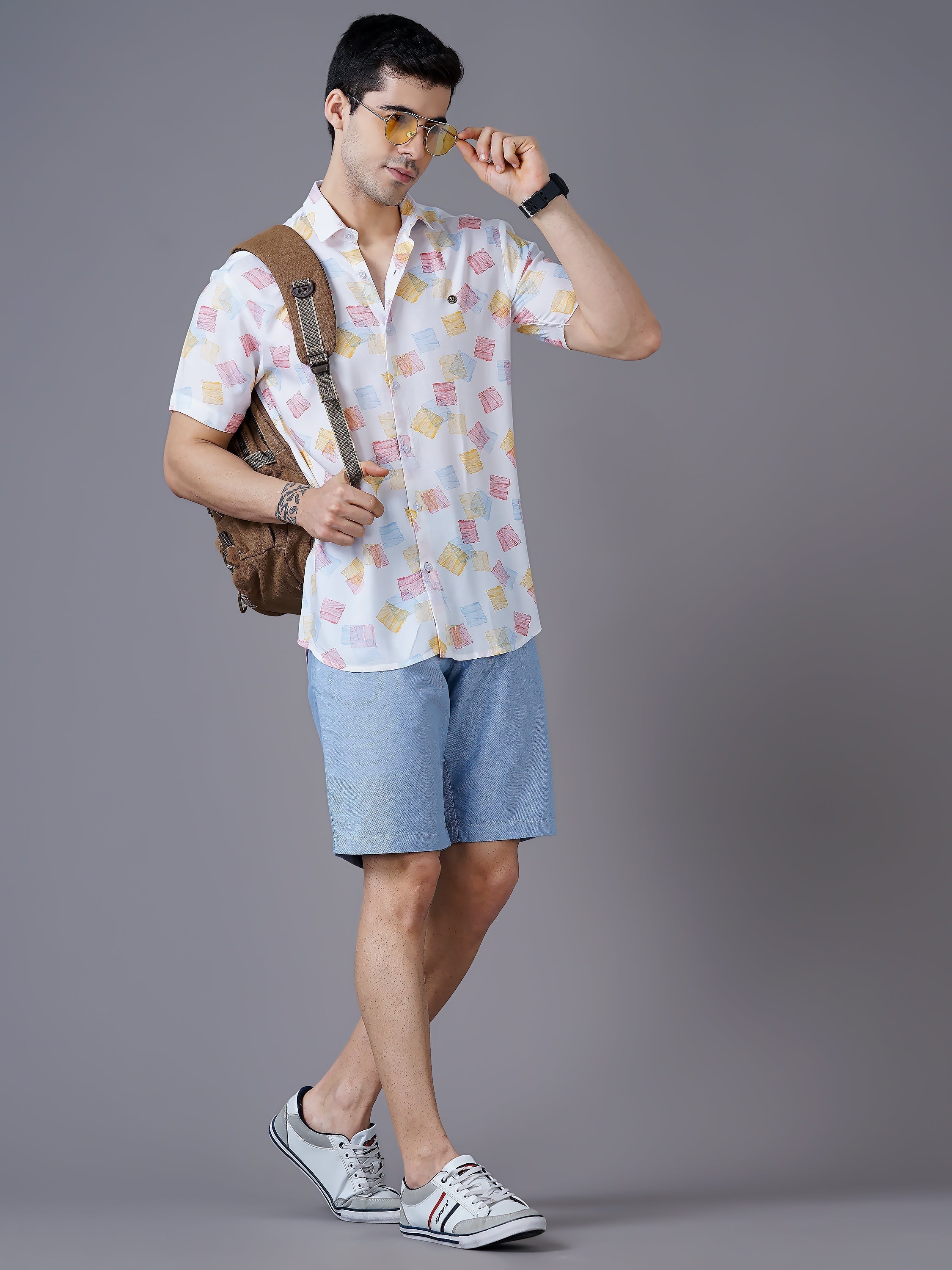 Blended Printed Half Sleeve Mens Shirt Roposo Clout