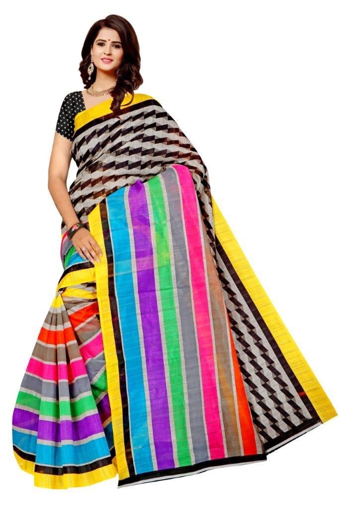 Gorgeous Mysore Silk Printed Combo Saree Roposo Clout