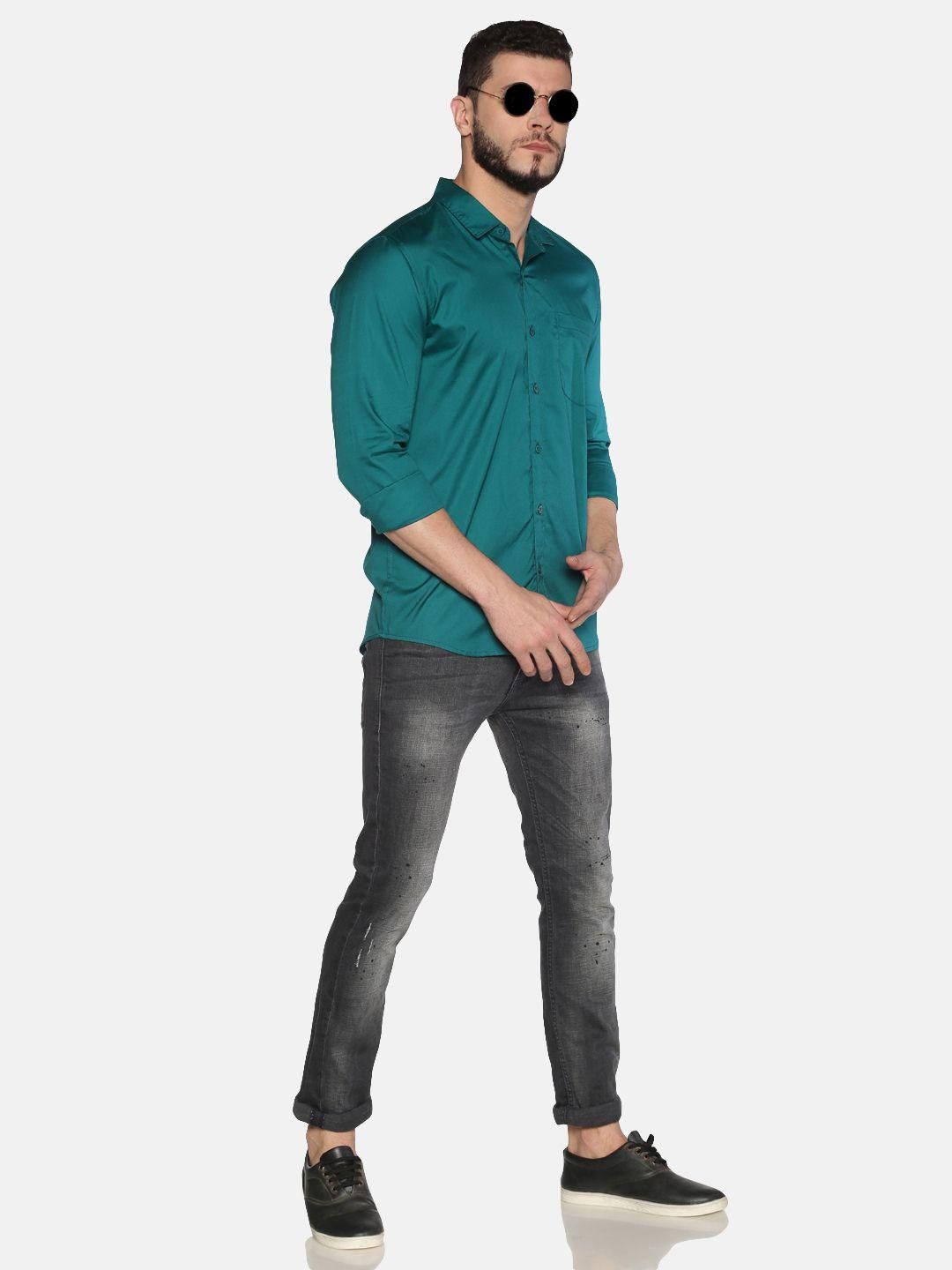 Urgear Cotton Solid Full Sleeves Regular Fit Mens Casual Shirt Roposo Clout