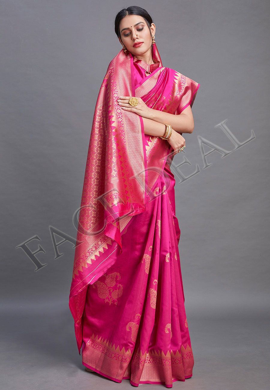 Unique  Jacquard Weaving  Banarasi Silk Sarees Roposo Clout