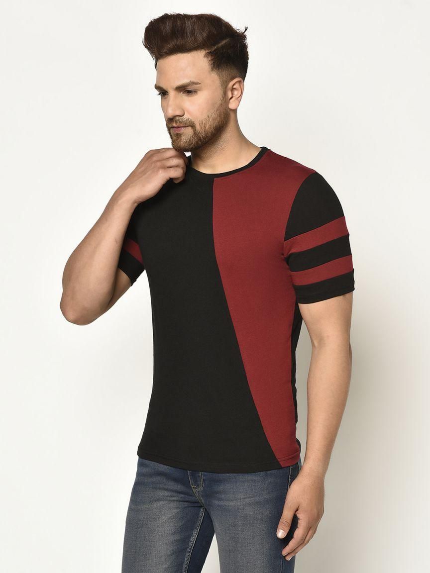 Cotton Color Block Half Sleeves Mens Tshirts Roposo Clout