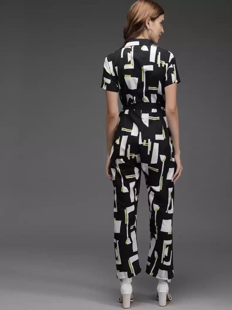 Darzi Women's Crepe Printed Jumpsuit Roposo Clout