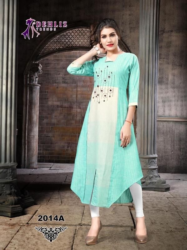 Latest Cotton Embroidered Kurti Roposo Clout