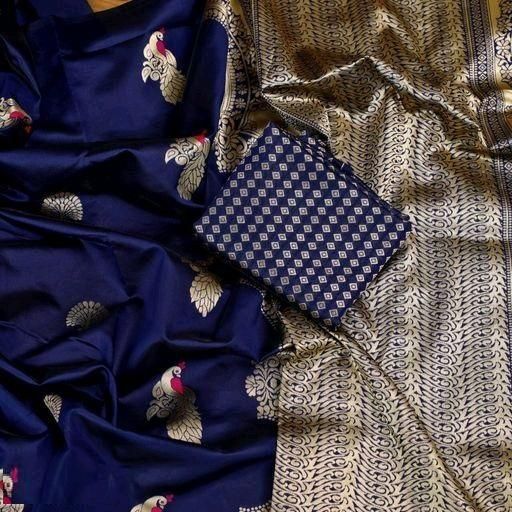 Authentic Jacquard Weaving Banarasi Silk Sarees Roposo Clout