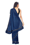 Special Solid Ruffle Border Lycra Sarees Roposo Clout