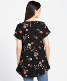 Women's Crepe Floral Print Top Roposo Clout