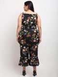 Flambeur Women's Plus Size Crepe Floral Jumpsuits Roposo Clout