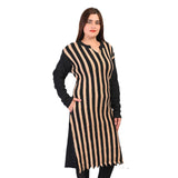 Women's Woolen Stripe Full Sleeves Kurti Roposo Clout