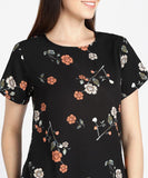 Women's Crepe Floral Print Top Roposo Clout