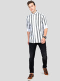 Paul Street Lycra Blend Stripes Full Sleeves Slim Fit Mens Casual Shirt Roposo Clout