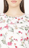 Women's Crepe Floral Print Cap Sleeves Top Roposo Clout