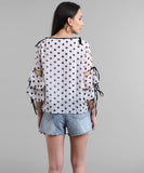 Women's Georgette Polka Dot Print Top Roposo Clout